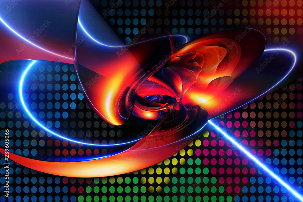 Canvas Prints abstract artistic digital modern smooth artwork pursing a laser beam out of on a multicolored backgr