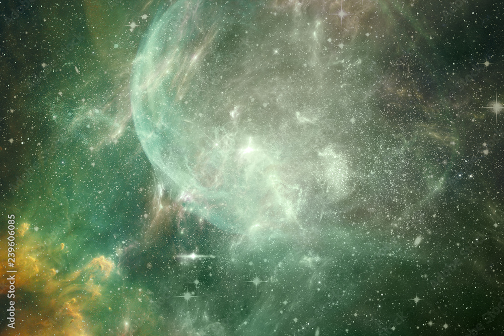Poster artwork of a starry deep outer space unique universe background