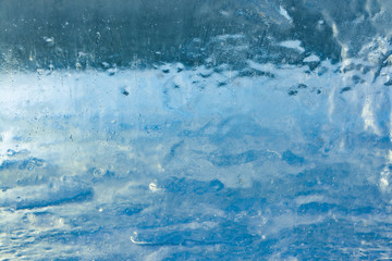 The texture of the ice. The frozen water.Winter background  