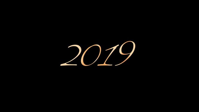 2019 opener. Golden particles. Greeting