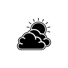 Cloudy with the sun isolated icon vector. Cloudy with the sun isolated sign outline on white background. Flat style for graphic design, logo, Web, UI, mobile app, EPS10
