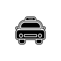 Taxi isolated icon vector. Taxi isolated sign outline on white background. Flat style for graphic design, logo, Web, UI, mobile app, EPS10