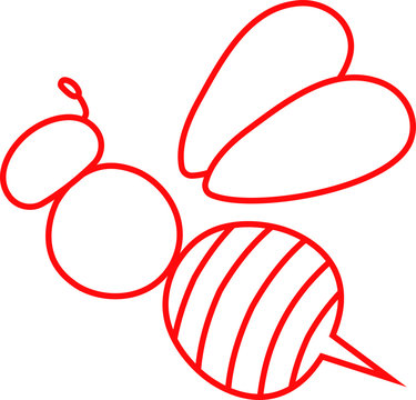 recommend clip art: Red Cute bee outline