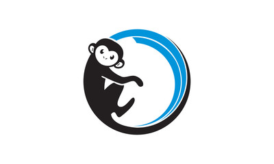 Monkey and circle logo