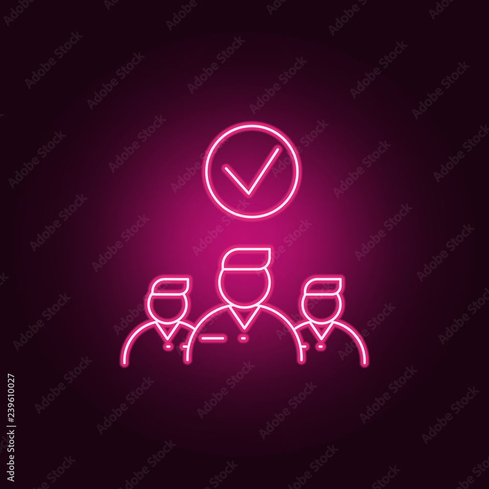 Poster distinguished employee icon. elements of interview in neon style icons. simple icon for websites, we