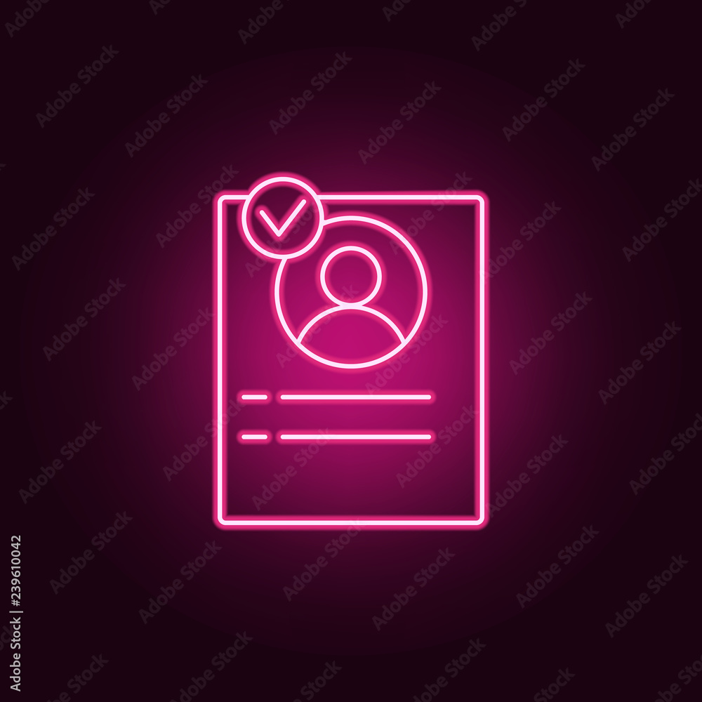 Poster the address book icon. elements of interview in neon style icons. simple icon for websites, web desi