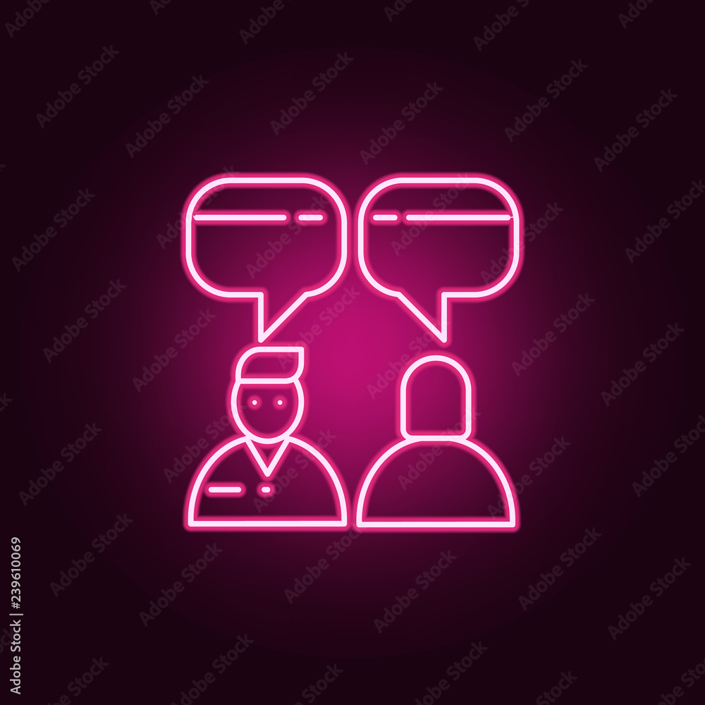 Aufkleber dialogue of people icon. elements of interview in neon style icons. simple icon for websites, web de