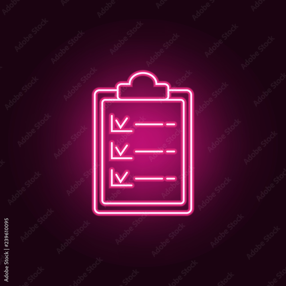 Poster examination results icon. elements of interview in neon style icons. simple icon for websites, web d