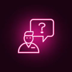 handling a question icon. Elements of interview in neon style icons. Simple icon for websites, web design, mobile app, info graphics