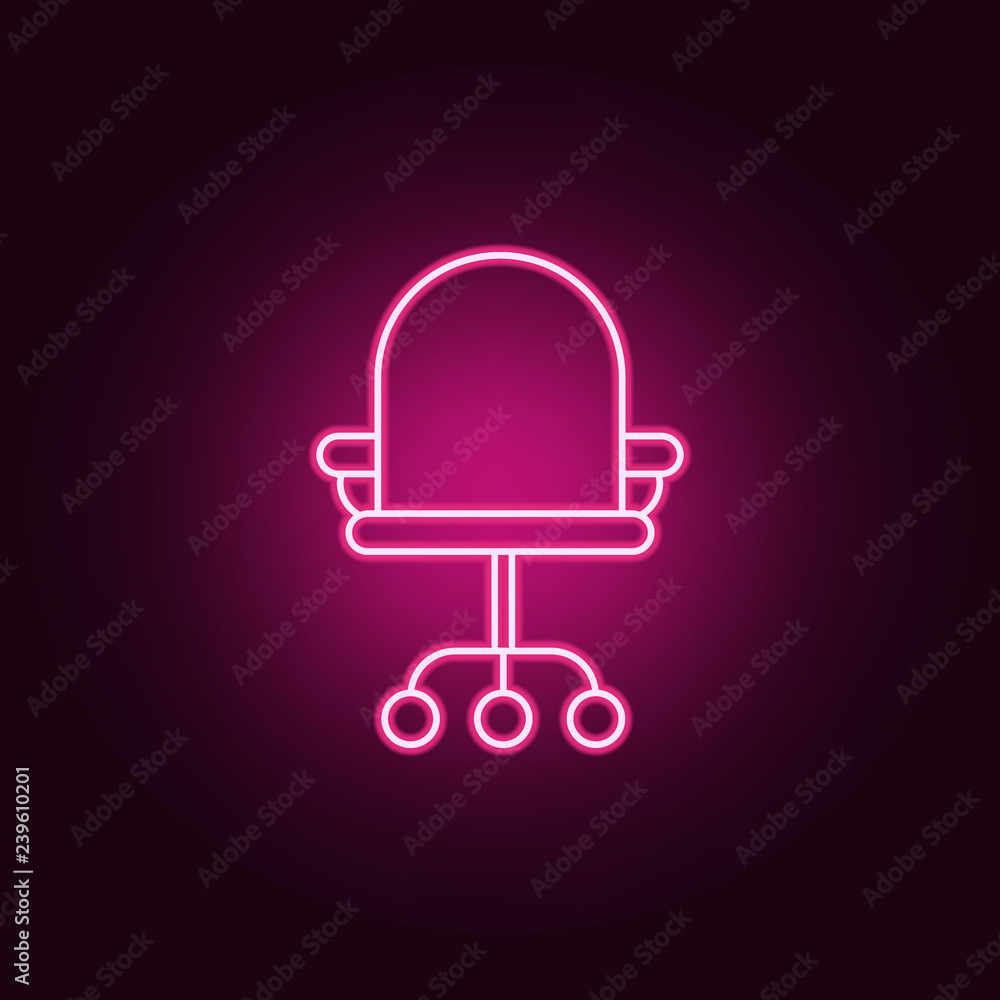 Aufkleber office chair icon. elements of interview in neon style icons. simple icon for websites, web design, 