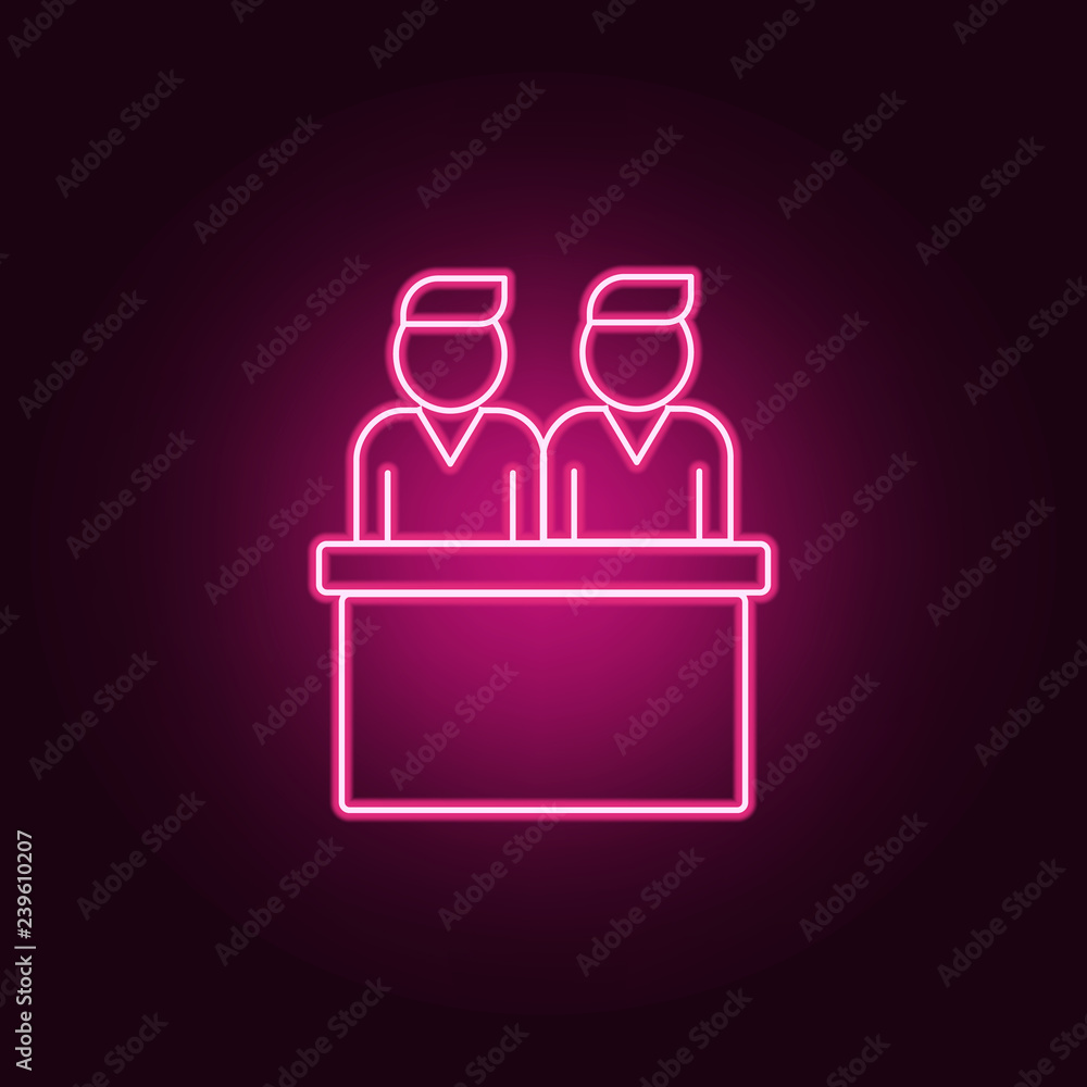 Aufkleber employees at work icon. elements of interview in neon style icons. simple icon for websites, web des