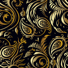 Paisley, Abstract Flower. Hand Drawn luxury old fashioned floral ornament, Victorian vector background. Can be used for wallpaper, website background, textile, phone case print