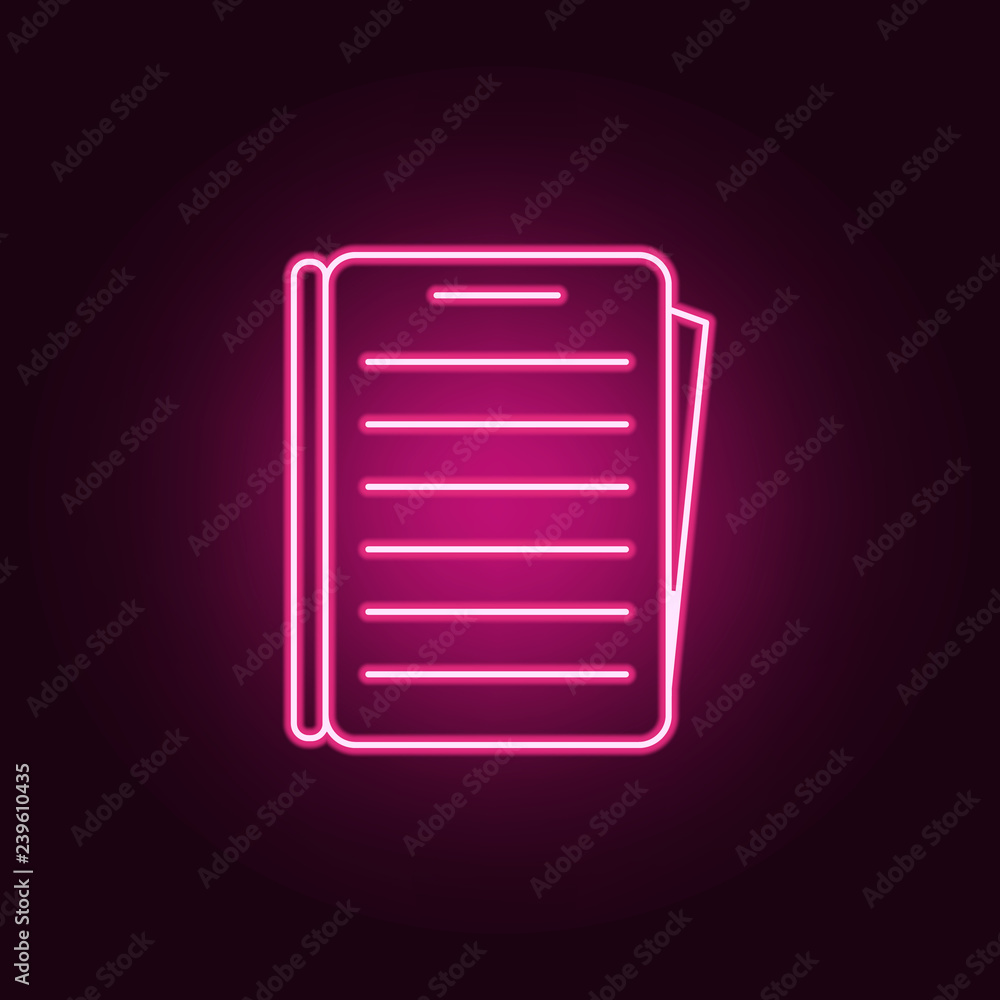 Aufkleber form icon. elements of books and magazines in neon style icons. simple icon for websites, web design