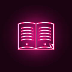 books with pages icon. Elements of Books and magazines in neon style icons. Simple icon for websites, web design, mobile app, info graphics