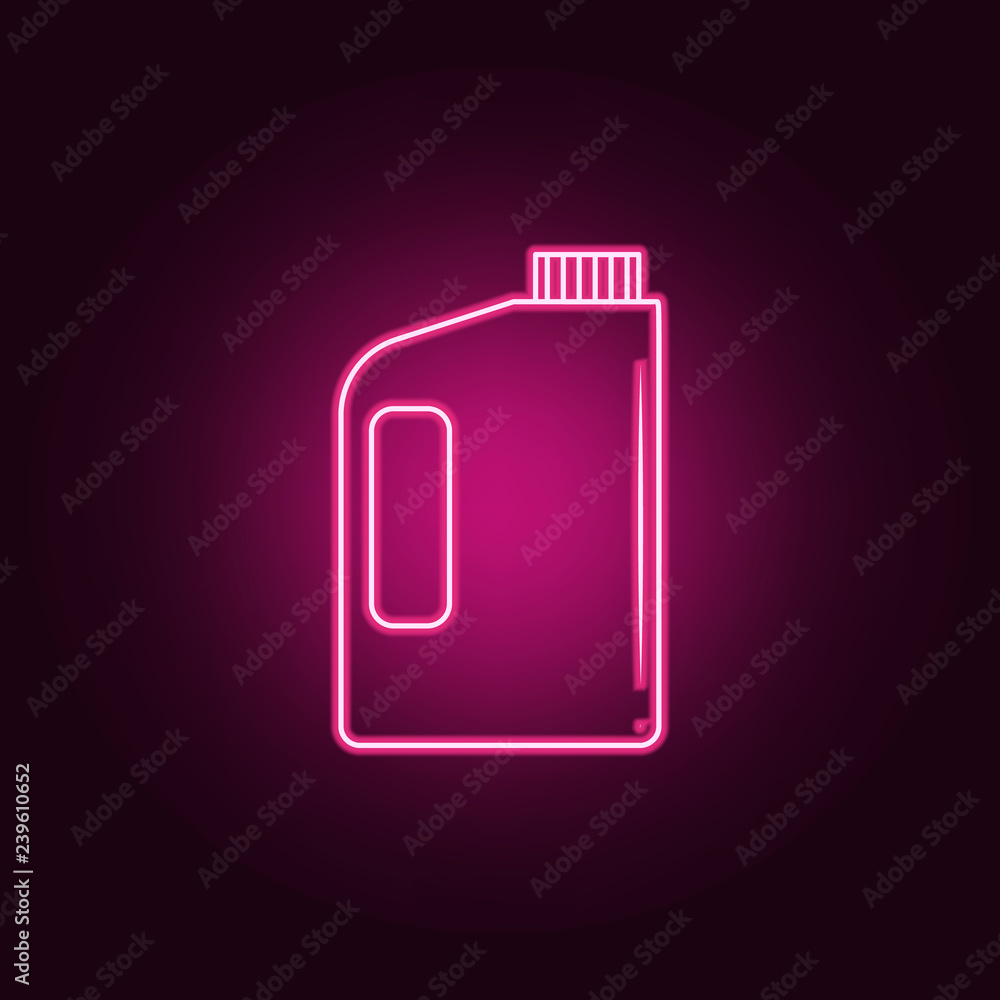 Poster bottle of cleaning agent icon. elements of bottle in neon style icons. simple icon for websites, web