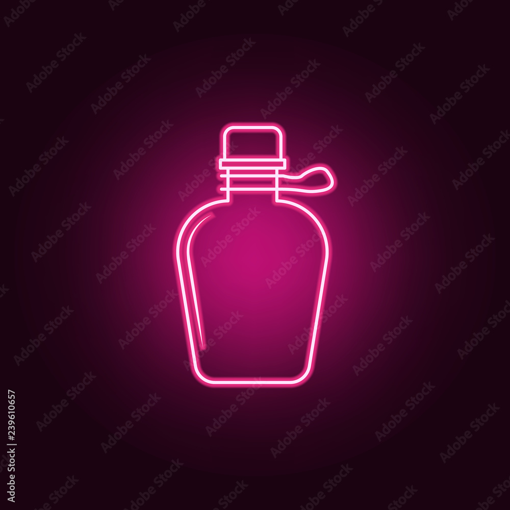 Poster bottle icon. elements of bottle in neon style icons. simple icon for websites, web design, mobile ap