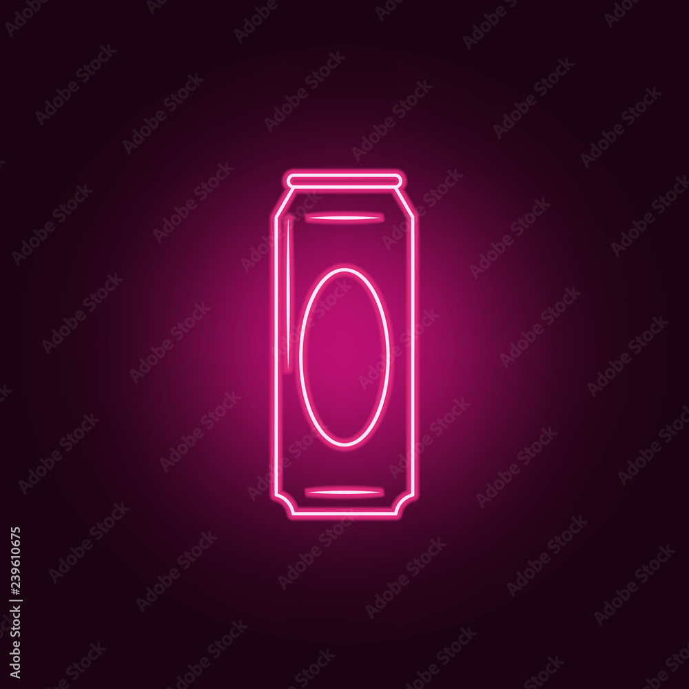 Poster can icon. elements of bottle in neon style icons. simple icon for websites, web design, mobile app, 