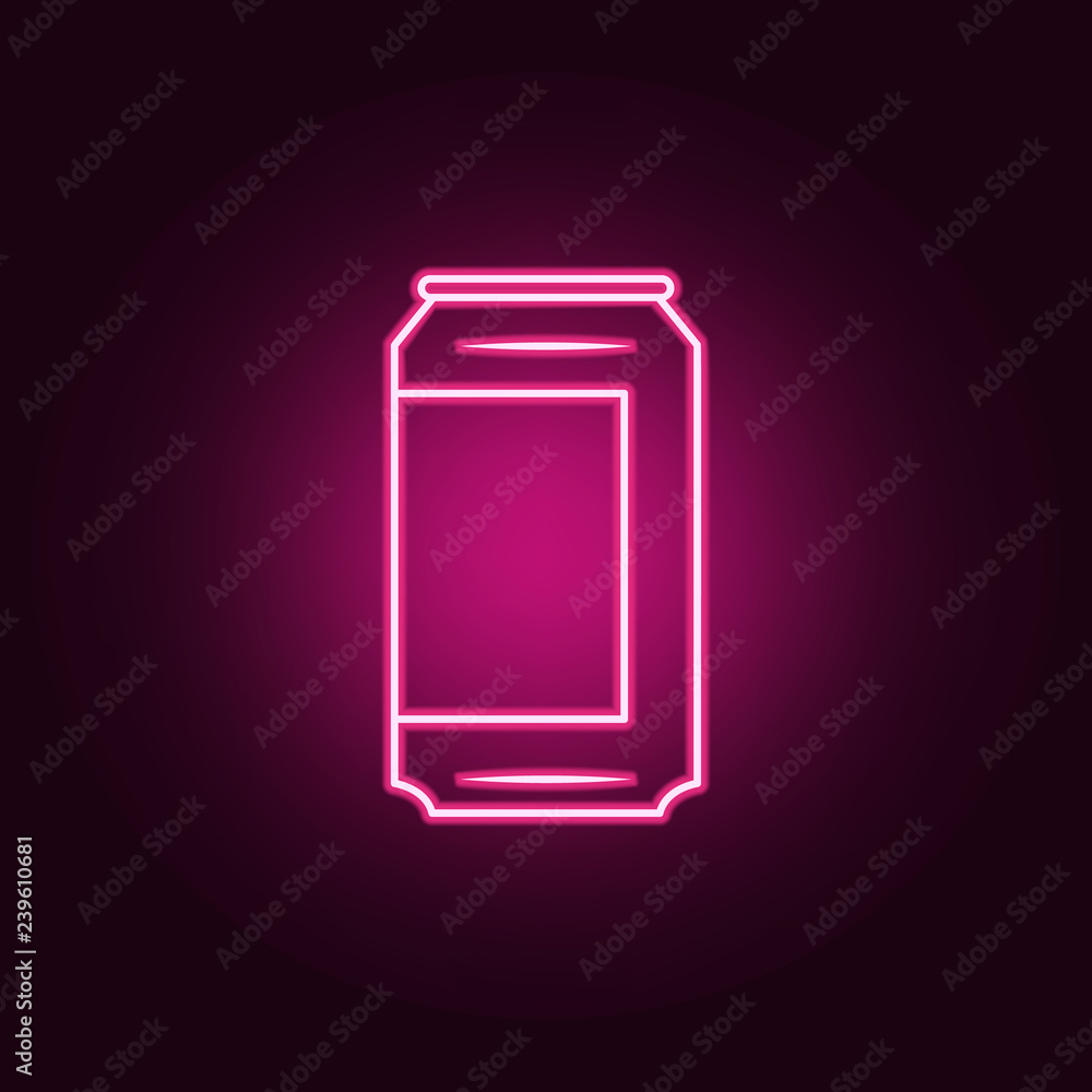 Aufkleber can icon. elements of bottle in neon style icons. simple icon for websites, web design, mobile app, 