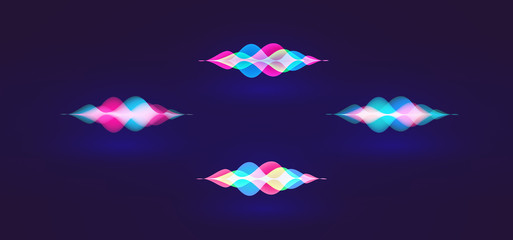 Personal assistant voice recognition concept. Artificial intelligence technologies. Sound wave logo concept for voice recognition application, website background. Home smart system assistant.Vector