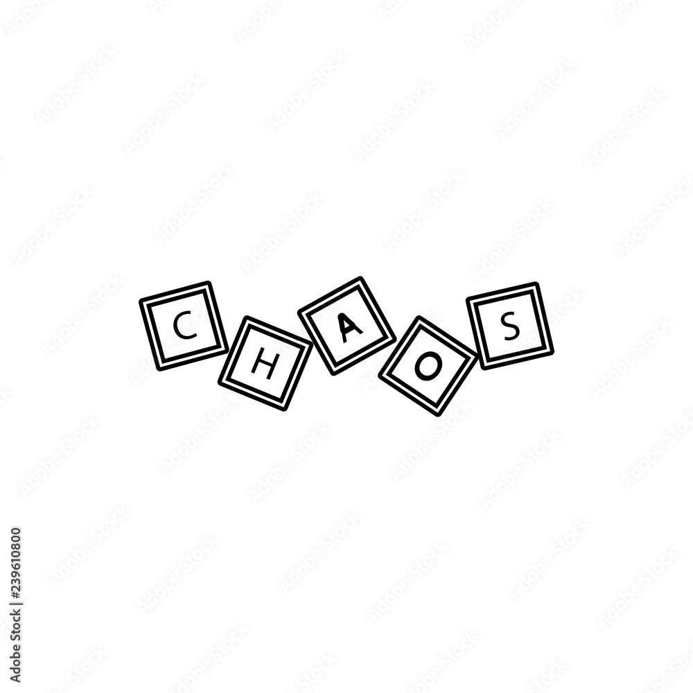 Poster Chaos in words icon. Element of chaos for mobile concept and web apps icon. Thin line icon for website design and development, app development