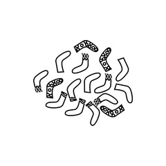 Mess in socks icon. Element of chaos for mobile concept and web apps icon. Thin line icon for website design and development, app development
