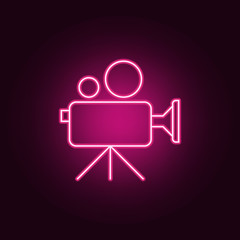 cinema camera icon. Elements of Cinema in neon style icons. Simple icon for websites, web design, mobile app, info graphics