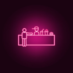canteen in cinema icon. Elements of Cinema in neon style icons. Simple icon for websites, web design, mobile app, info graphics