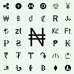 naira icon. Crepto currency icons universal set for web and mobile
