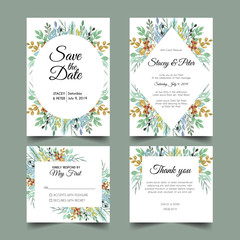 tropical greenery wedding invitations