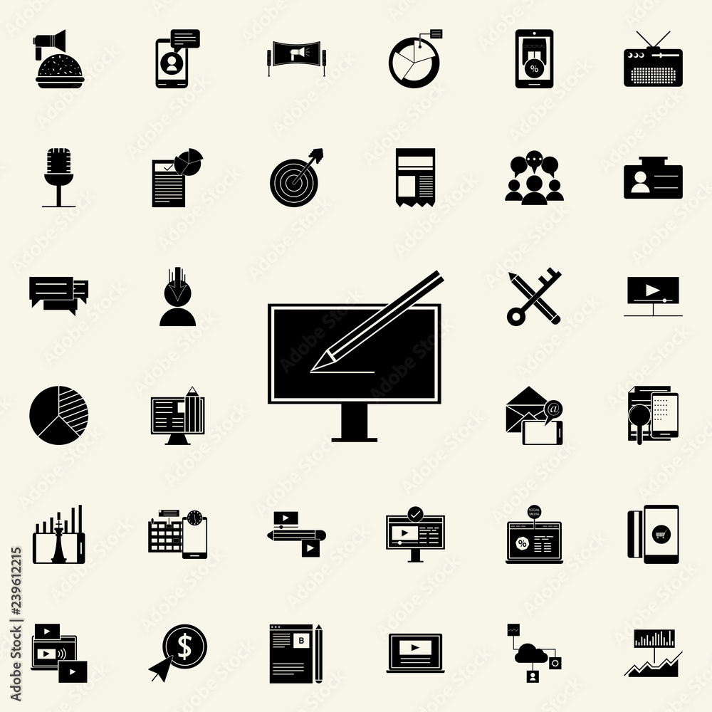 Poster web design icon. digital marketing icons universal set for web and mobile