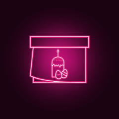 Easter calendar icon. Elements of Easter in neon style icons. Simple icon for websites, web design, mobile app, info graphics