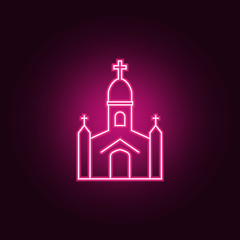 church icon. Elements of Easter in neon style icons. Simple icon for websites, web design, mobile app, info graphics