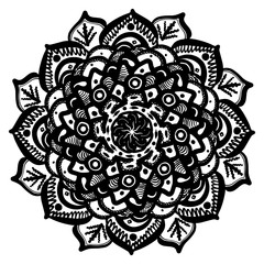 Black and white mandala vector