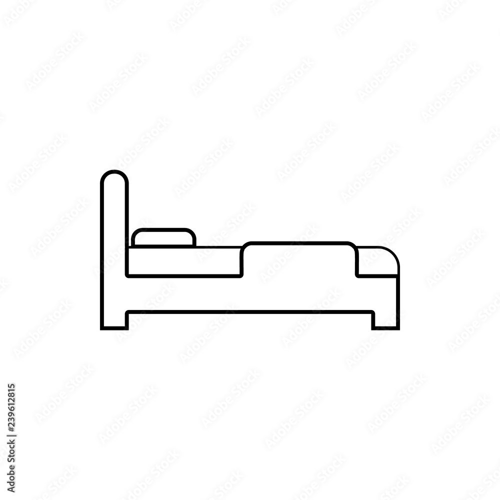 Poster bed icon. element of furniture for mobile concept and web apps icon. thin line icon for website desi