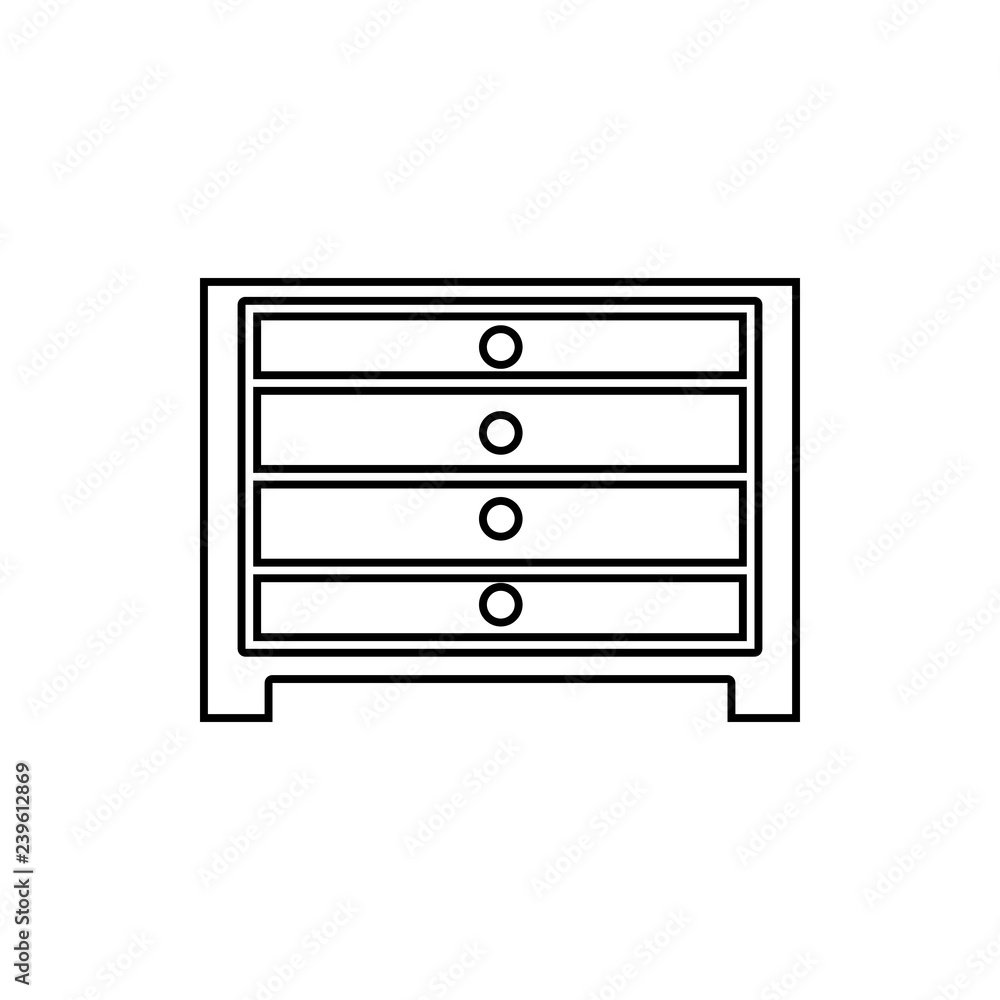 Poster dresser icon. element of furniture for mobile concept and web apps icon. thin line icon for website 