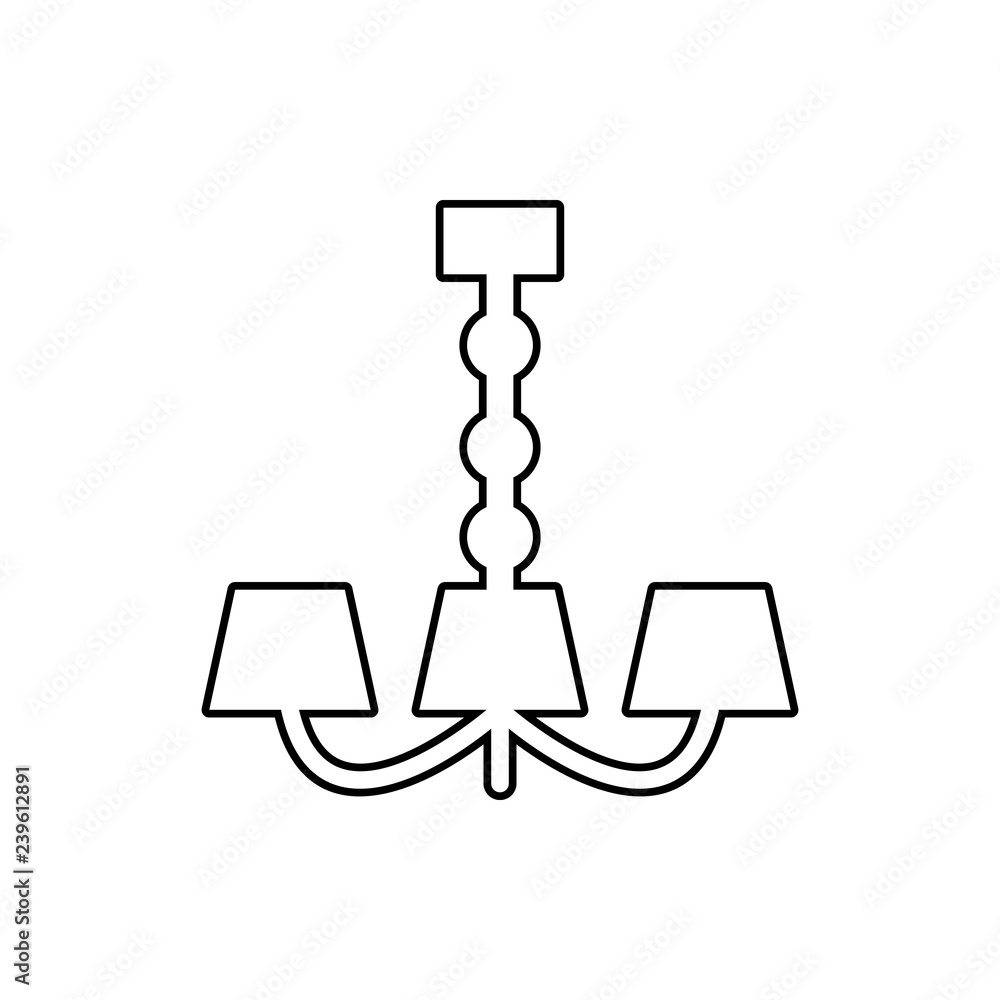 Poster chandelier icon. element of furniture for mobile concept and web apps icon. thin line icon for websi