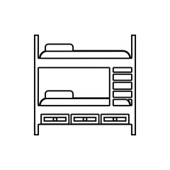 bunk bed icon. Element of Furniture for mobile concept and web apps icon. Thin line icon for website design and development, app development