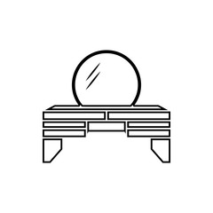 mirror with mirror icon. Element of Furniture for mobile concept and web apps icon. Thin line icon for website design and development, app development