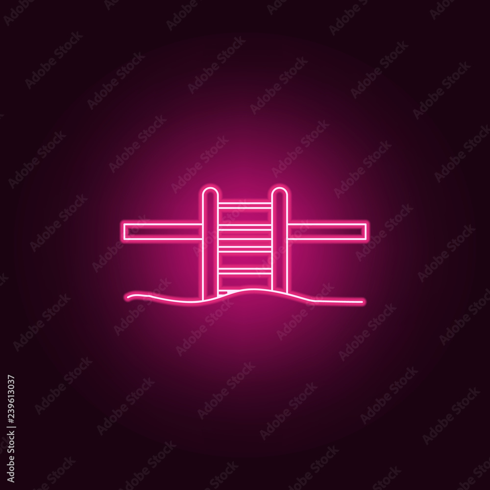 Poster ladder of the pool icon. elements of hotel in neon style icons. simple icon for websites, web design