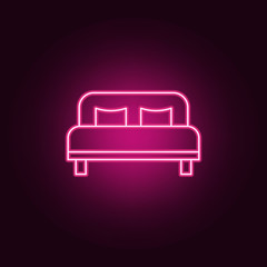 double bed icon. Elements of hotel in neon style icons. Simple icon for websites, web design, mobile app, info graphics