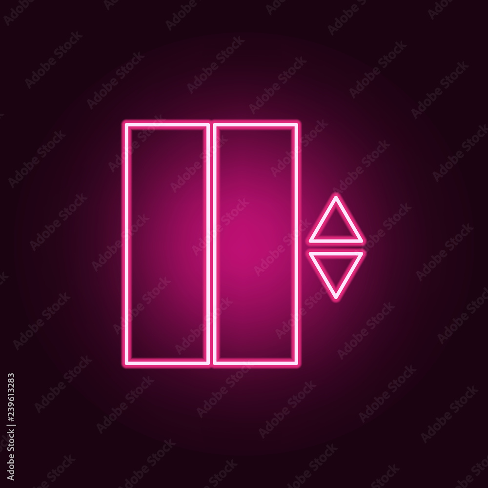 Poster elevator icon. elements of hotel in neon style icons. simple icon for websites, web design, mobile a