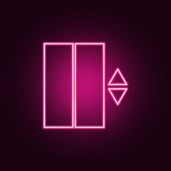 elevator icon. Elements of hotel in neon style icons. Simple icon for websites, web design, mobile app, info graphics