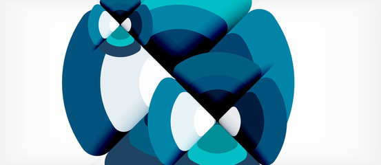 Circles and triangles geometric abstract background. Trendy abstract layout template for business or technology presentation or web brochure cover, wallpaper