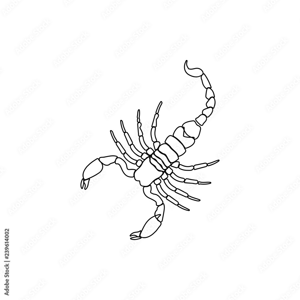 Aufkleber scorpion icon. element of insect for mobile concept and web apps icon. thin line icon for website de