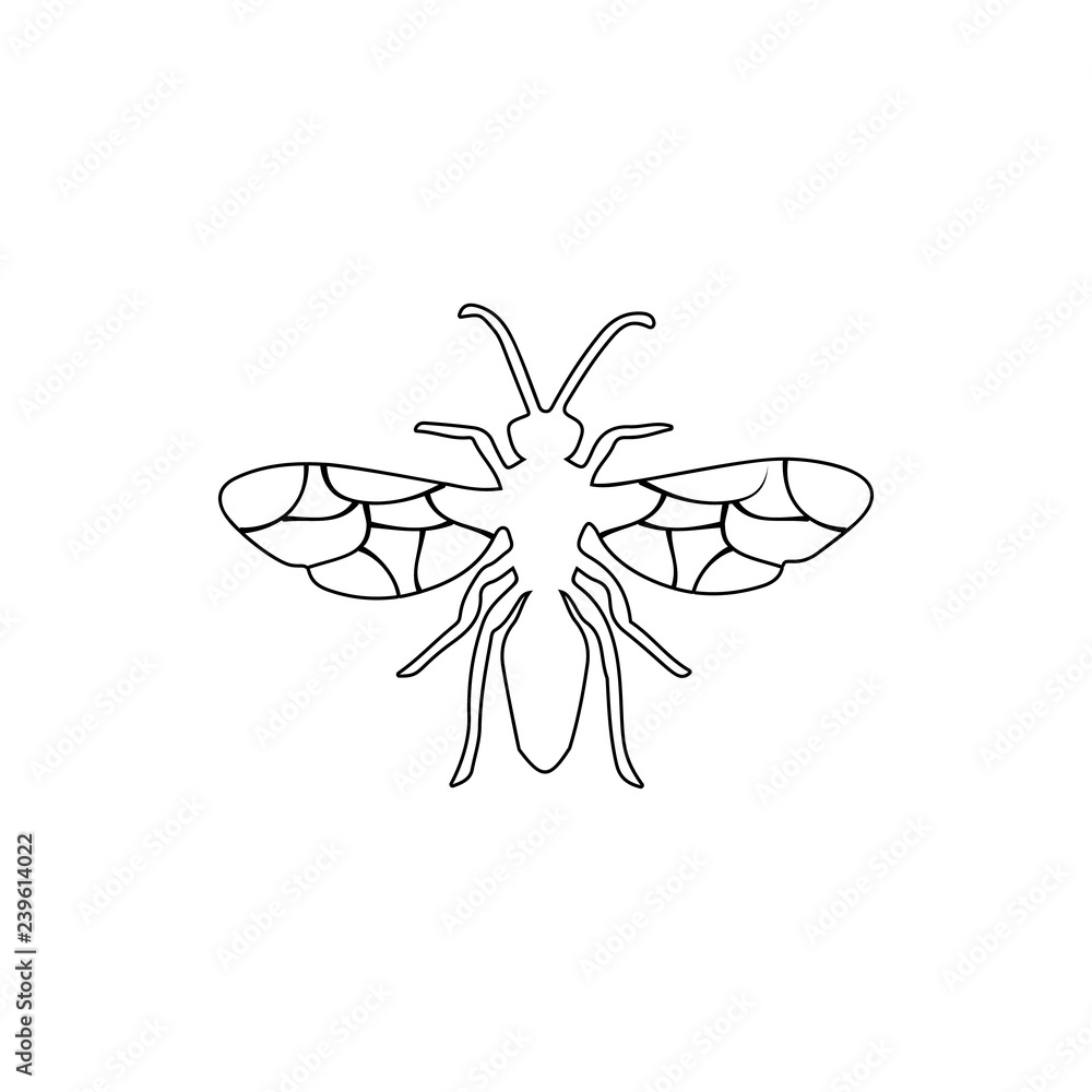 Poster flying ant icon. element of insect for mobile concept and web apps icon. thin line icon for website 