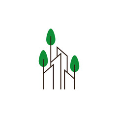 green nature real estate logo concept