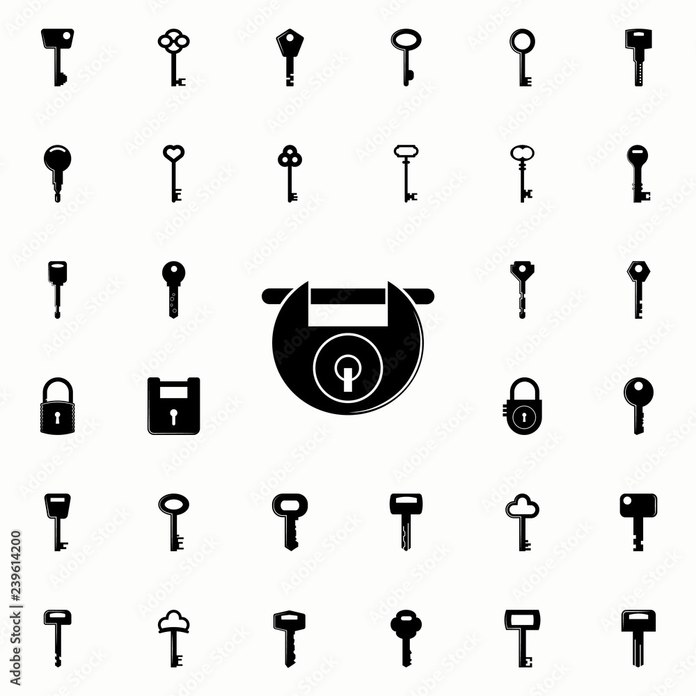 Poster key lock icon. lock and keys icons universal set for web and mobile