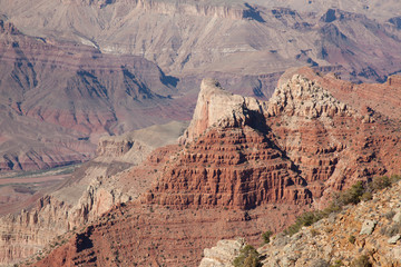 view of the colors of the  Grand Canyon from Lipan Point  lookout