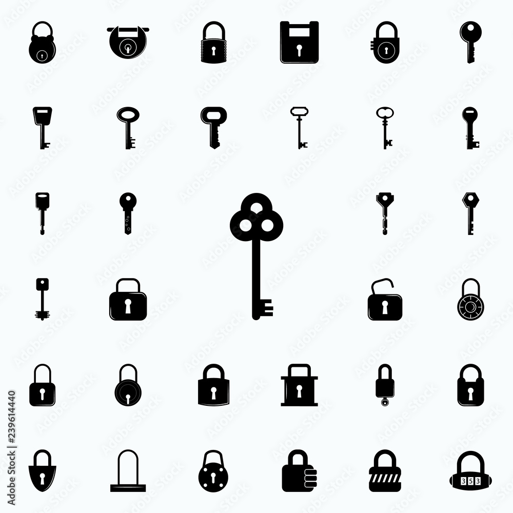 Poster key icon. lock and keys icons universal set for web and mobile