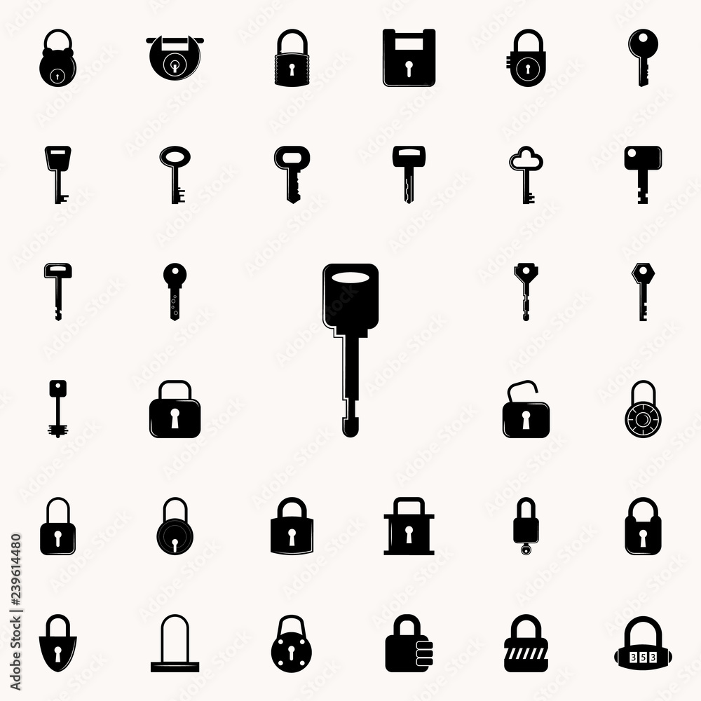 Poster key icon. lock and keys icons universal set for web and mobile